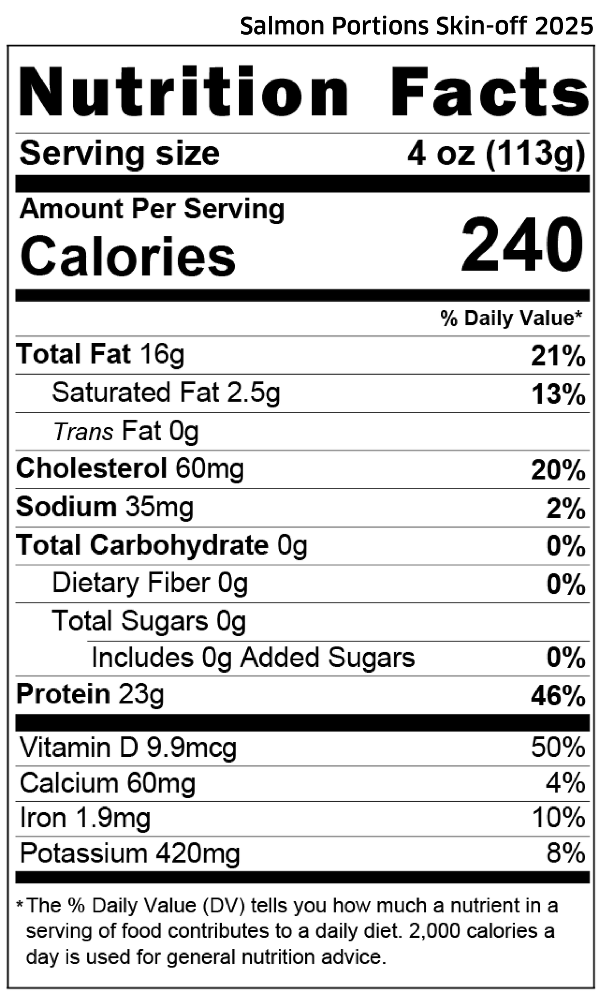 Frozen Salmon Portions • Skin-off • 4oz