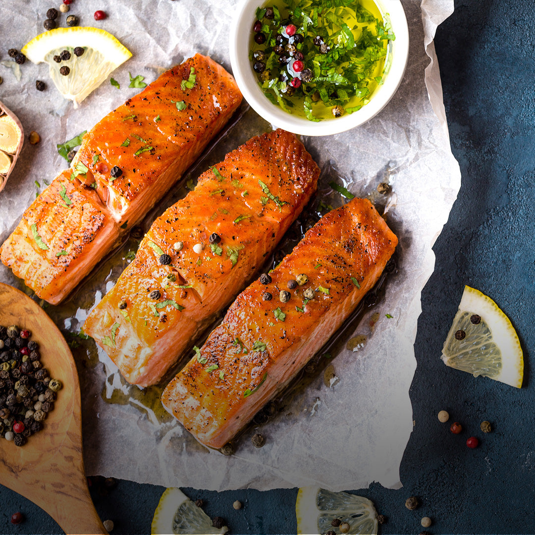 Frozen Salmon Portions • Skin-on • 6oz