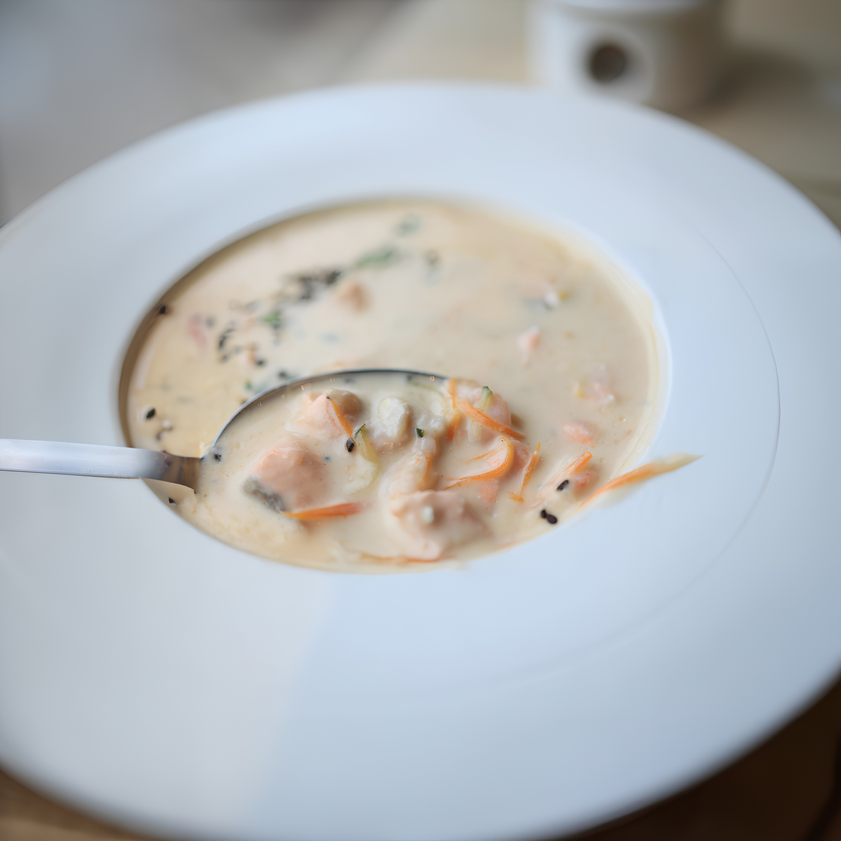Creamy Vegetable Salmon Soup