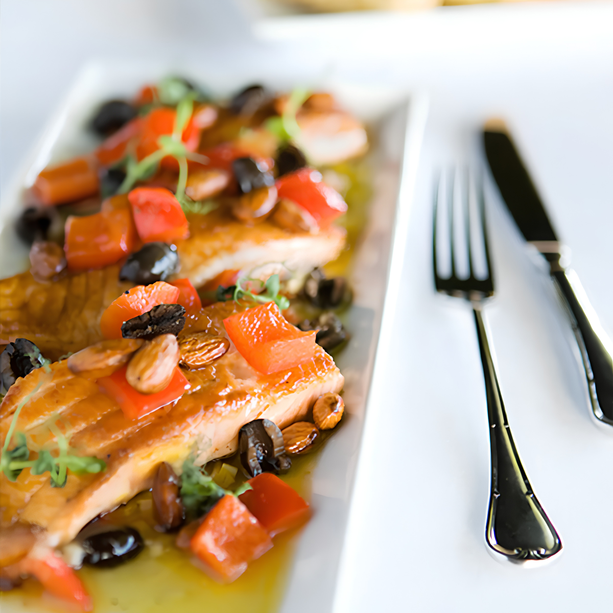Oven-baked bits of Salmon