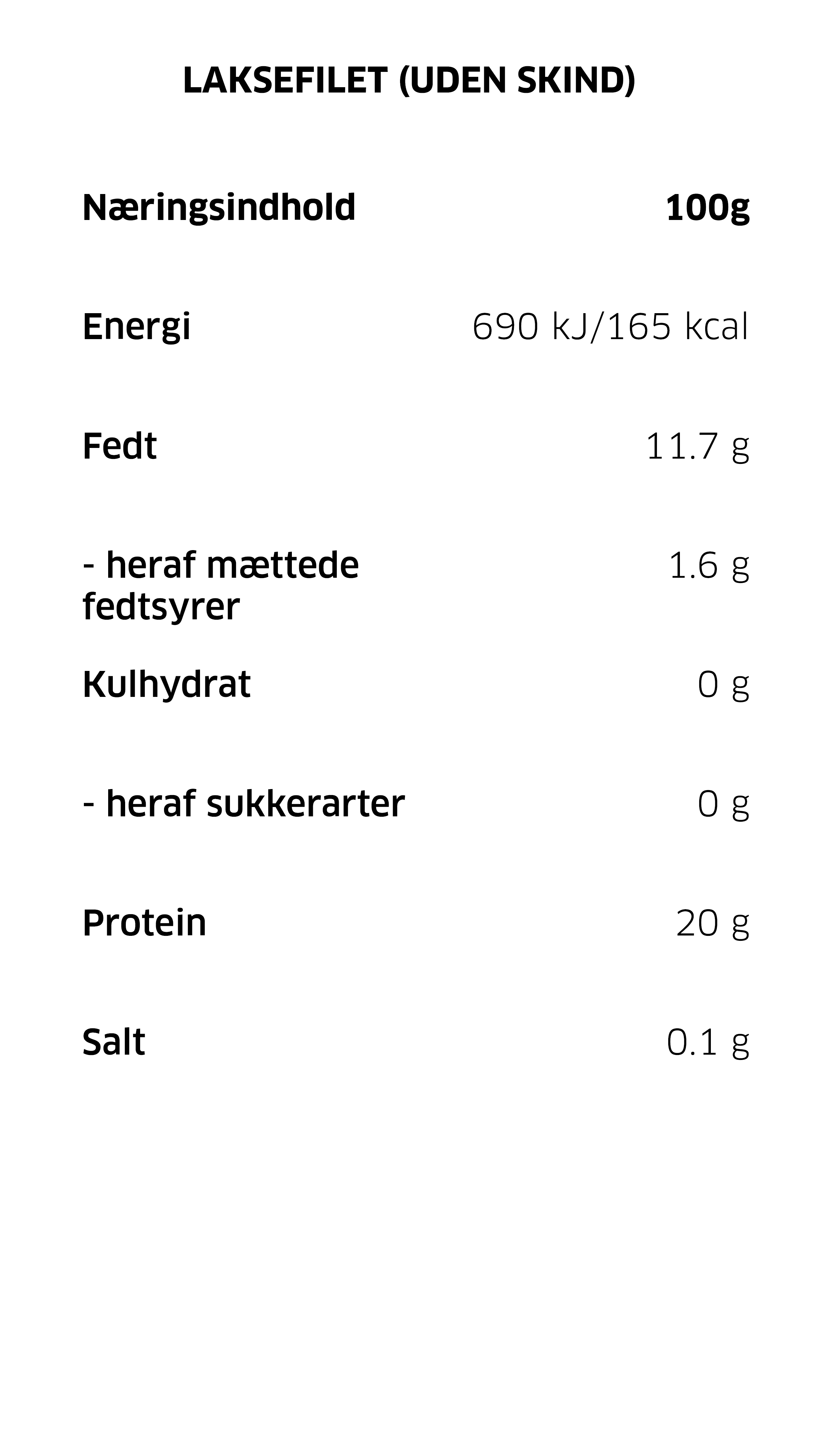Frossen laksefilet (uden skind)